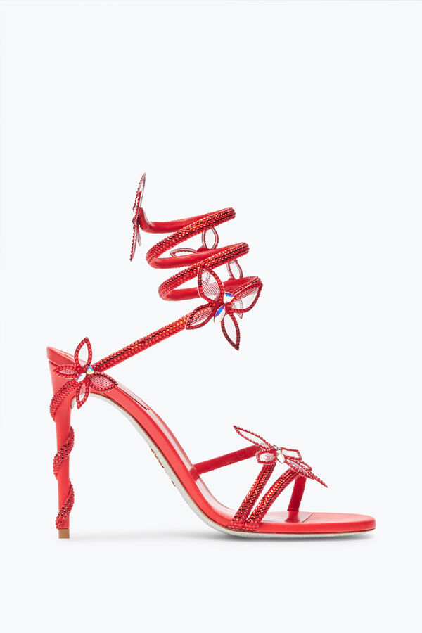 gioiello margot rosso farfalla sandalo 105 rene caovilla