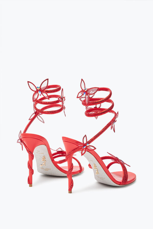 gioiello margot rosso farfalla sandalo 105 rene caovilla