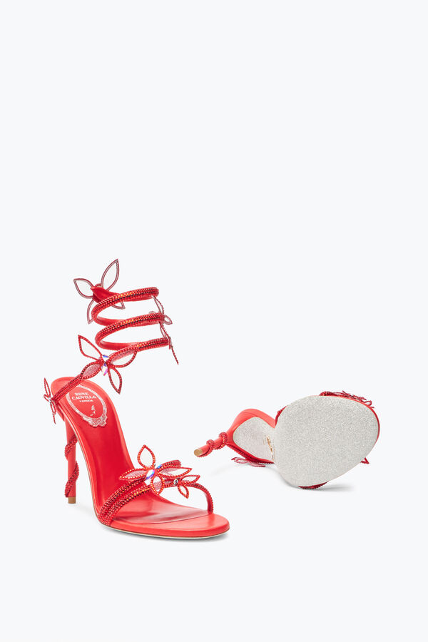 gioiello margot rosso farfalla sandalo 105 rene caovilla