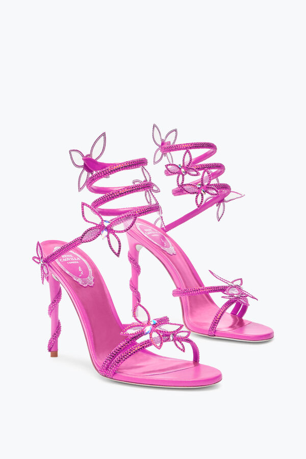 gioiello margot rosa shocking farfalla sandalo 105 rene caovilla