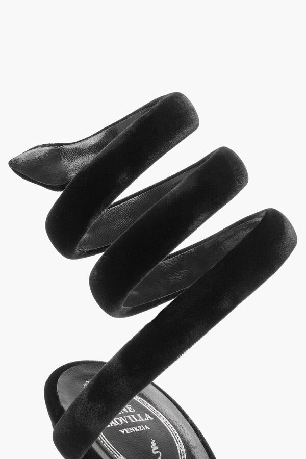 gioiello cleo sandalo in velluto nero 80 rene caovilla