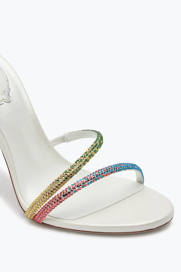 gioiello margot bianco sandalo con arcobaleno cristalli 105 rene caovilla