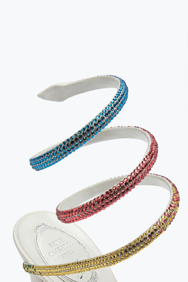 gioiello margot bianco sandalo con arcobaleno cristalli 105 rene caovilla
