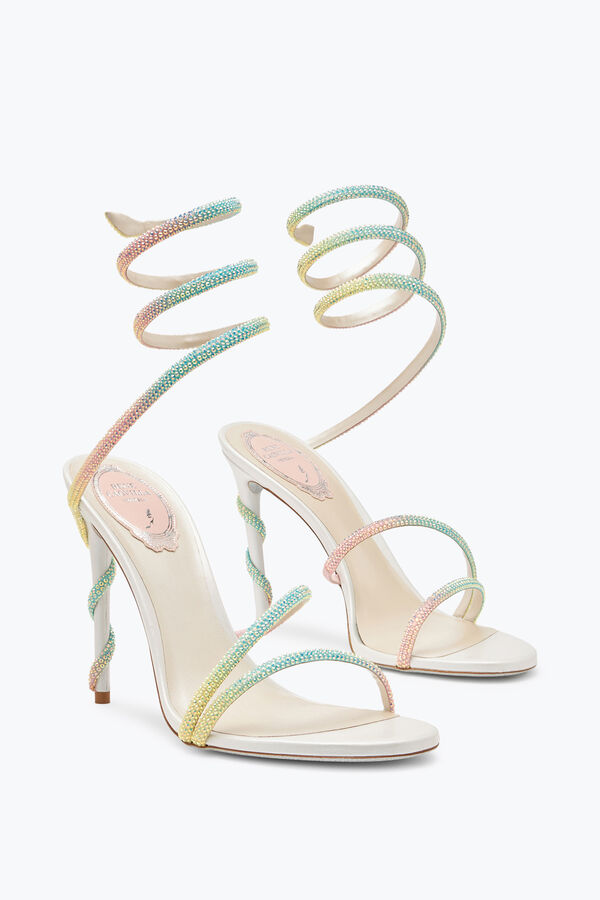 gioiello margot burano bianco sandalo con degradé cristalli 105 rene caovilla