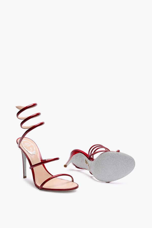 gioiello cleo metallizzato rosso sandalo 105 rene caovilla