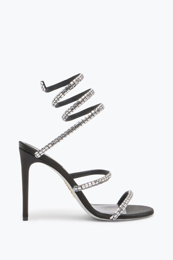 gioiello cleo sandalo nero con cristalli baguette 105 rene caovilla