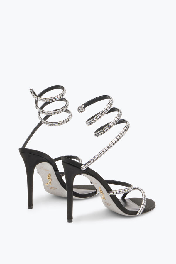 gioiello cleo sandalo nero con cristalli baguette 105 rene caovilla