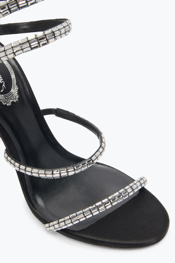 gioiello cleo sandalo nero con cristalli baguette 105 rene caovilla