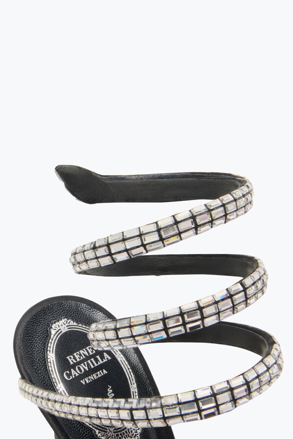 gioiello cleo sandalo nero con cristalli baguette 105 rene caovilla