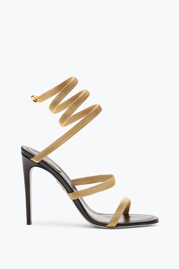 gioiello trigold cleo nero-oro sandalo 105 rene caovilla