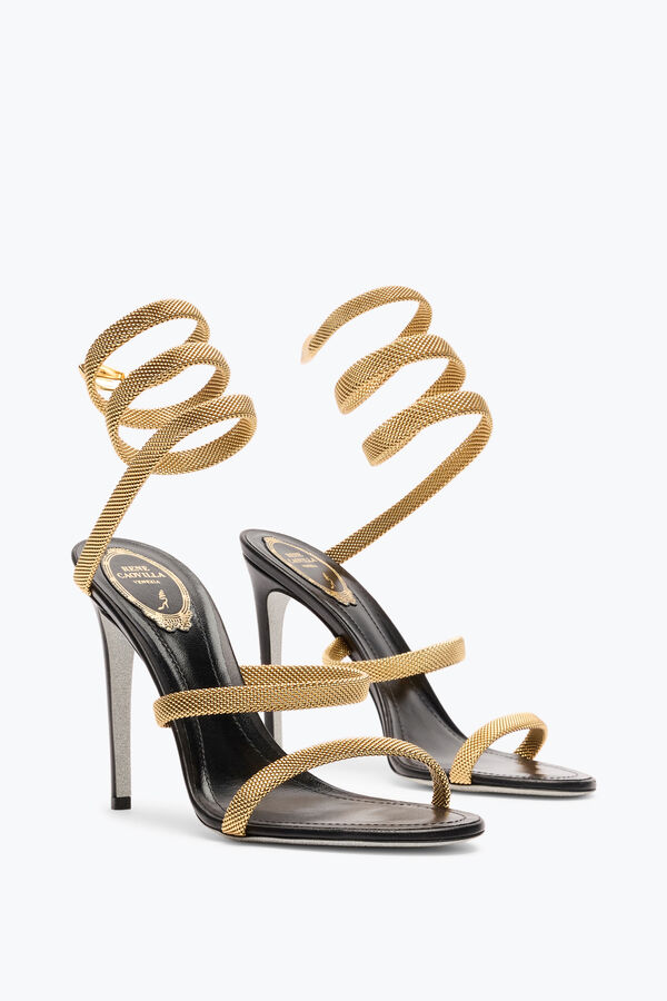 gioiello trigold cleo nero-oro sandalo 105 rene caovilla