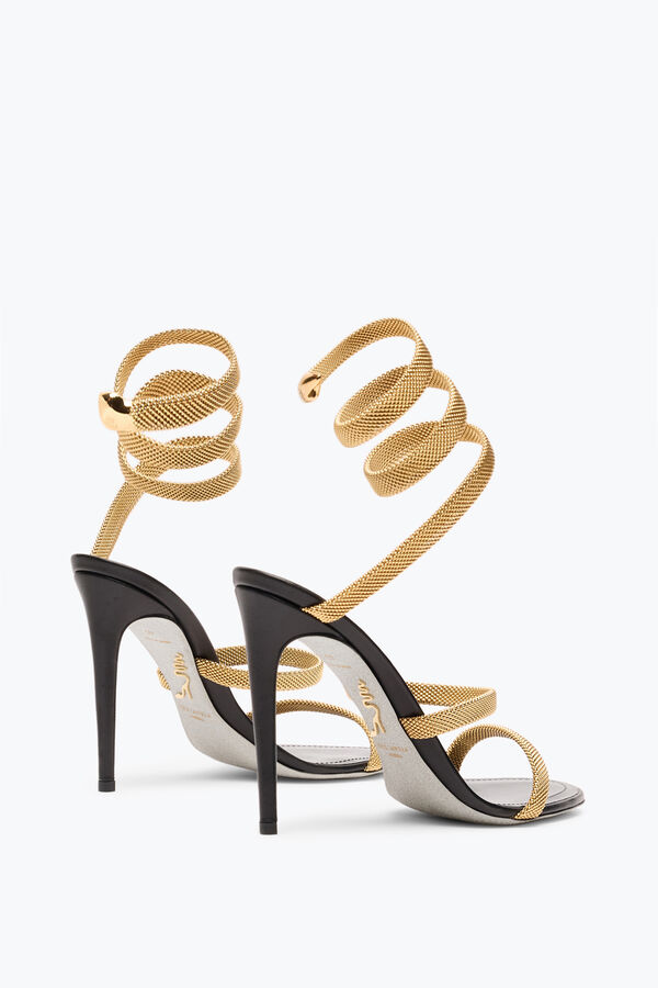 gioiello trigold cleo nero-oro sandalo 105 rene caovilla