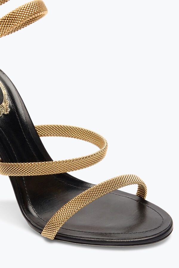 gioiello trigold cleo nero-oro sandalo 105 rene caovilla
