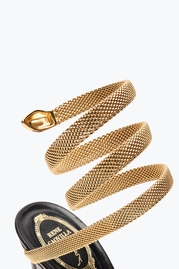 gioiello trigold cleo nero-oro sandalo 105 rene caovilla