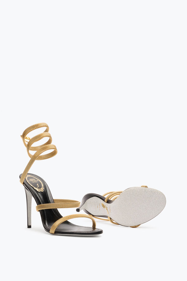 gioiello trigold cleo nero-oro sandalo 105 rene caovilla