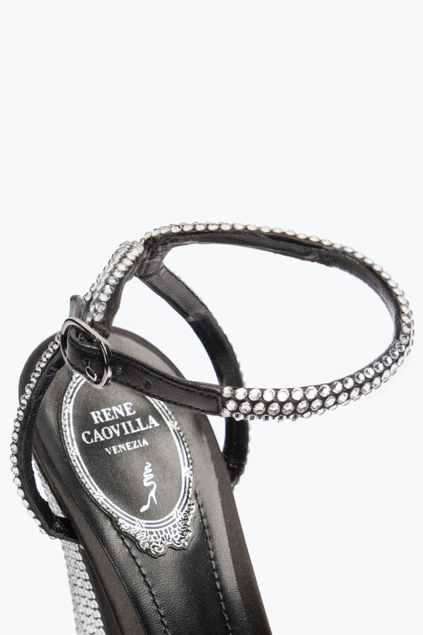 gioiello helsa nero piattaforma sandalo con cristalli 140 rene caovilla