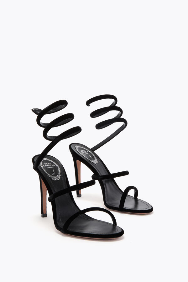 gioiello cleo sandalo in velluto nero 105 rene caovilla
