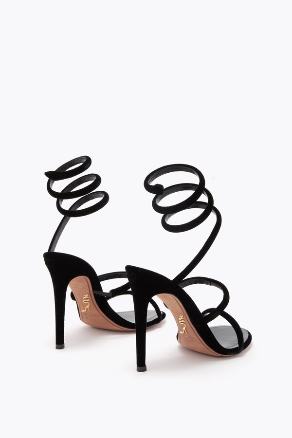 gioiello cleo sandalo in velluto nero 105 rene caovilla