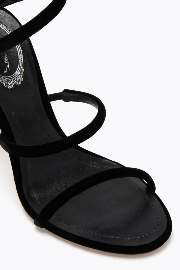 gioiello cleo sandalo in velluto nero 105 rene caovilla