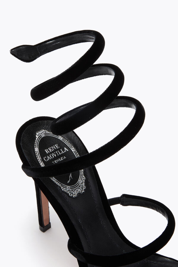 gioiello cleo sandalo in velluto nero 105 rene caovilla