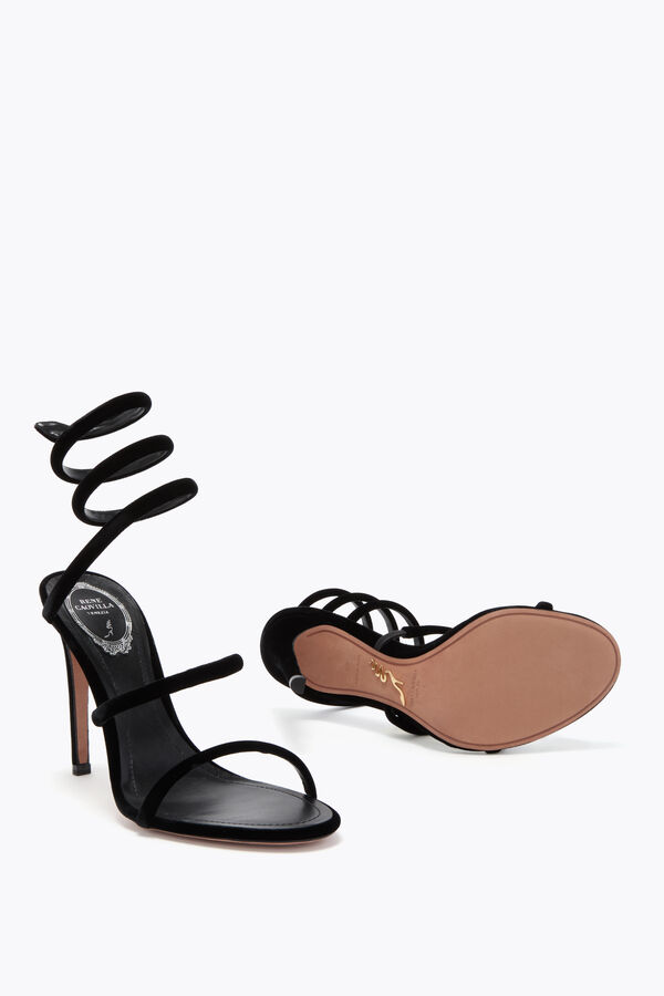 gioiello cleo sandalo in velluto nero 105 rene caovilla