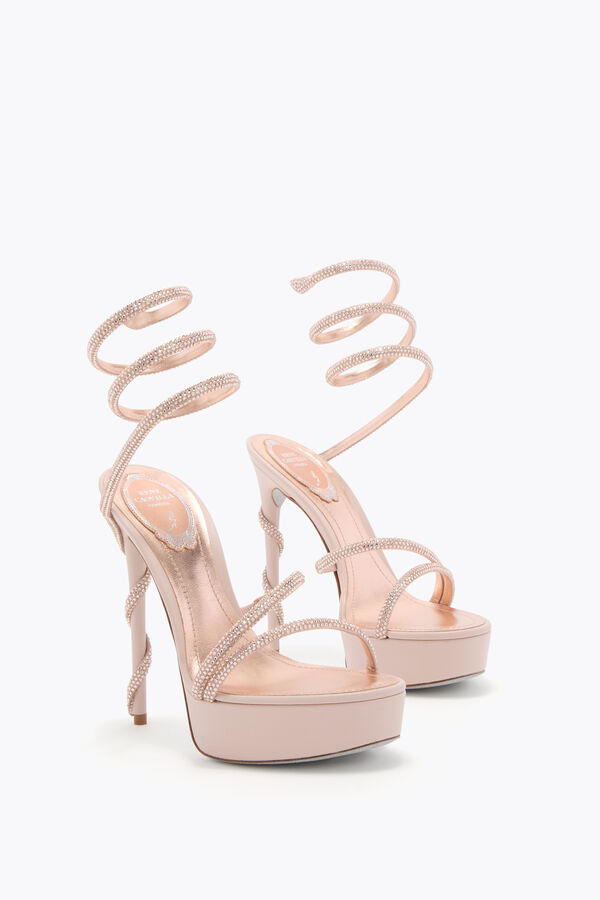 gioiello margot blush rosa piattaforma sandalo 130 rene caovilla