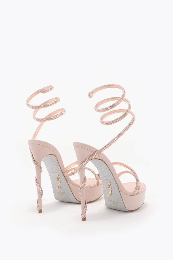 gioiello margot blush rosa piattaforma sandalo 130 rene caovilla