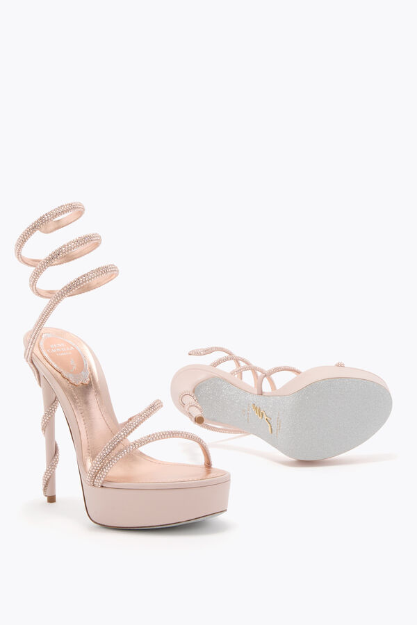 gioiello margot blush rosa piattaforma sandalo 130 rene caovilla