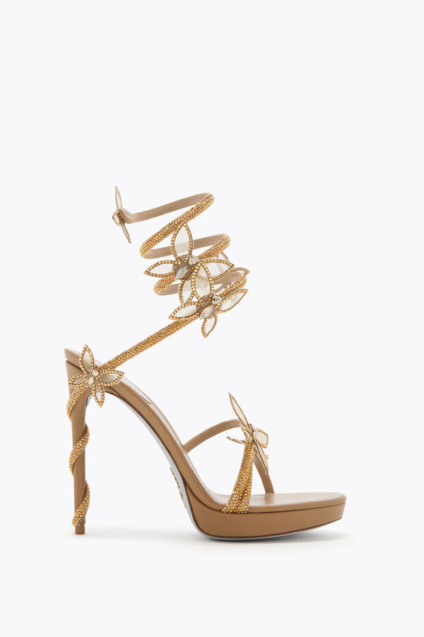 gioiello margot oro piattaforma sandalo con farfalle 120 rene caovilla