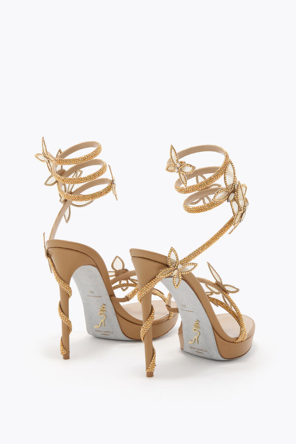 gioiello margot oro piattaforma sandalo con farfalle 120 rene caovilla