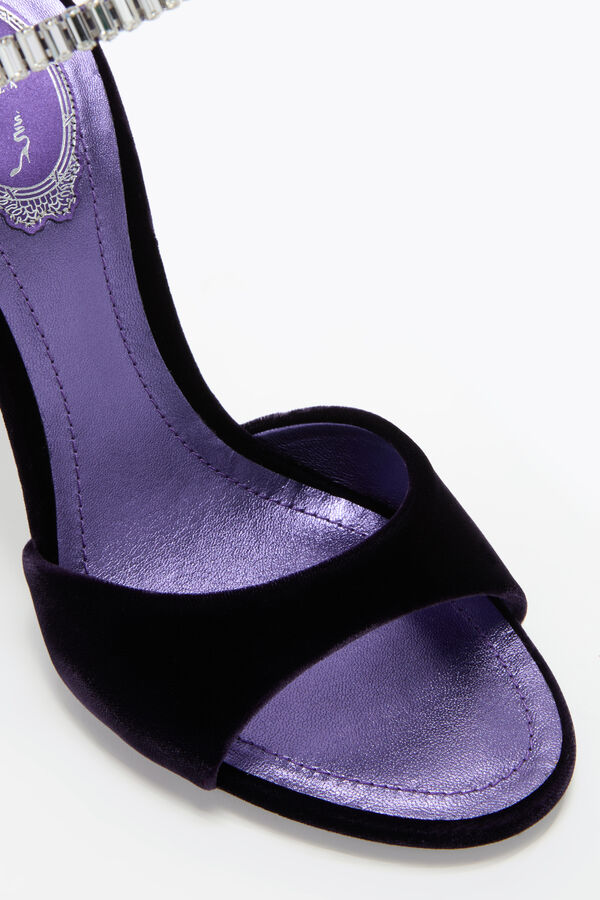 gioiello scintilla sandalo in velluto viola 105 rene caovilla