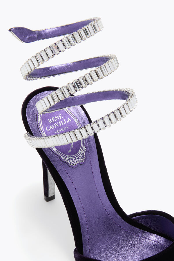 gioiello scintilla sandalo in velluto viola 105 rene caovilla