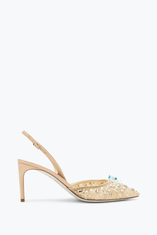 gioiello slingback con gioiello pietre cenerentola 75 rene caovilla