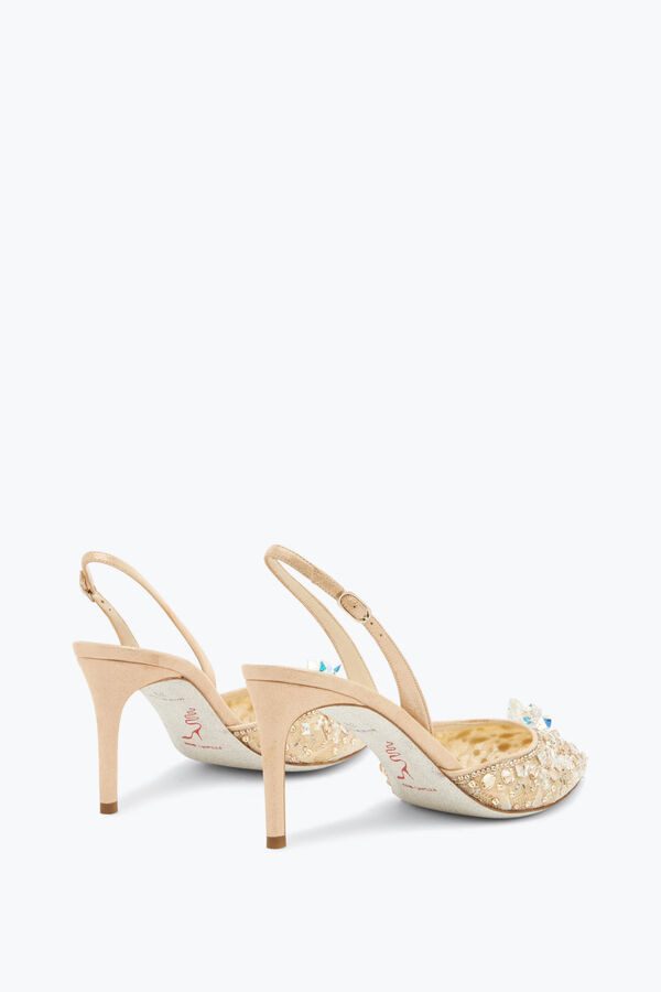 gioiello slingback con gioiello pietre cenerentola 75 rene caovilla
