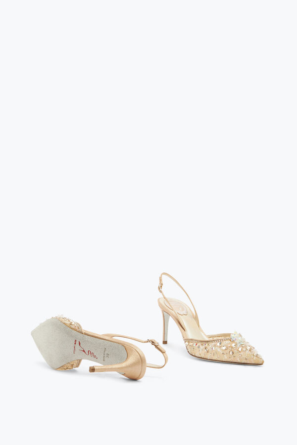 gioiello slingback con gioiello pietre cenerentola 75 rene caovilla