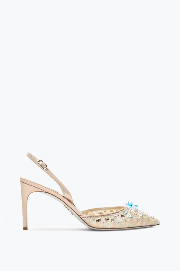 gioiello cenerentola miele slingback con cristalli 80 rene caovilla