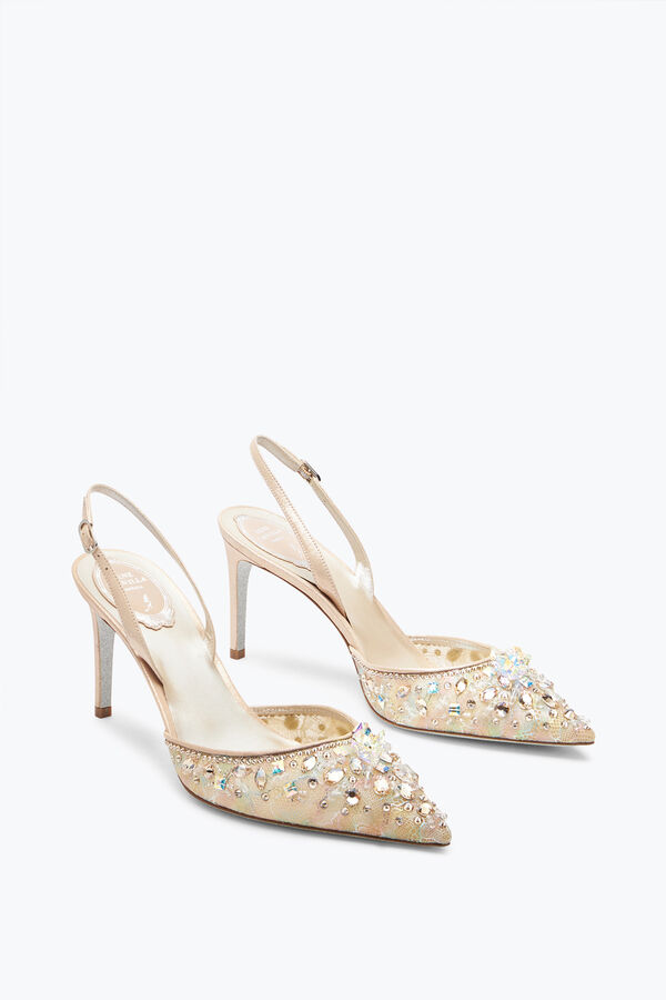 gioiello cenerentola miele slingback con cristalli 80 rene caovilla