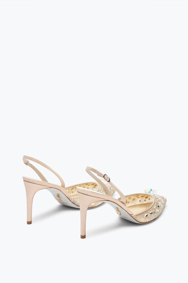 gioiello cenerentola miele slingback con cristalli 80 rene caovilla