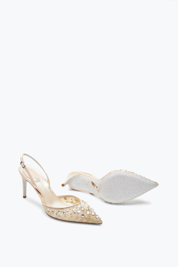 gioiello cenerentola miele slingback con cristalli 80 rene caovilla