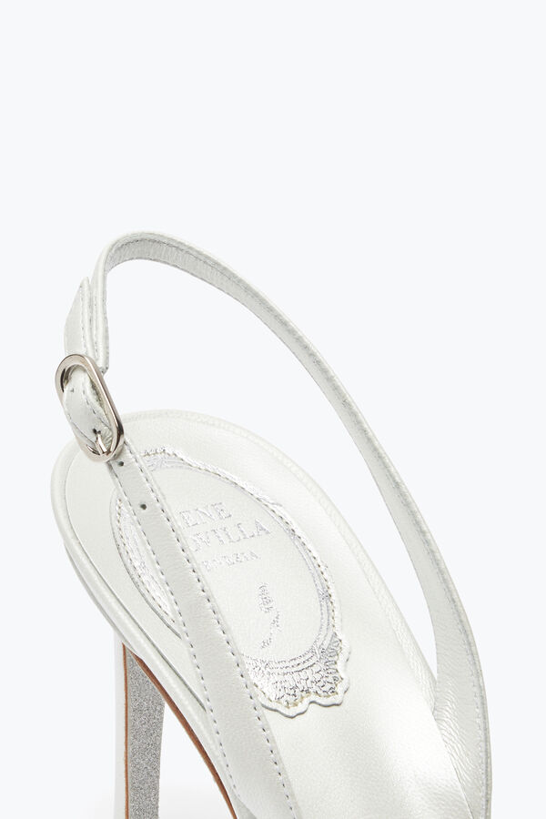 gioiello cenerentola bianco slingback con crystal 80 rene caovilla