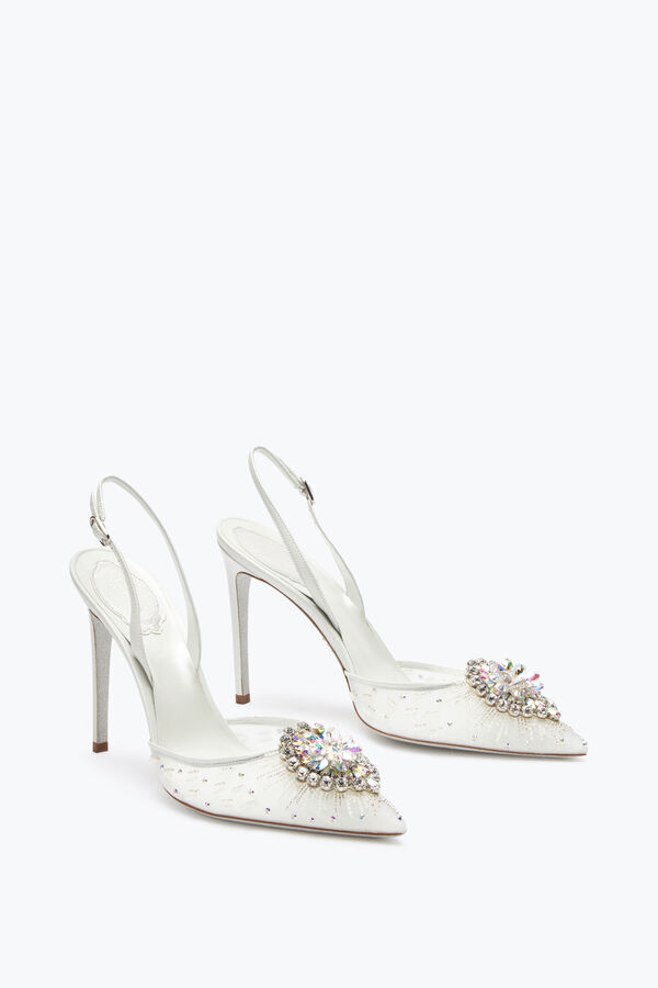gioiello barbara bianco slingback 105 rene caovilla