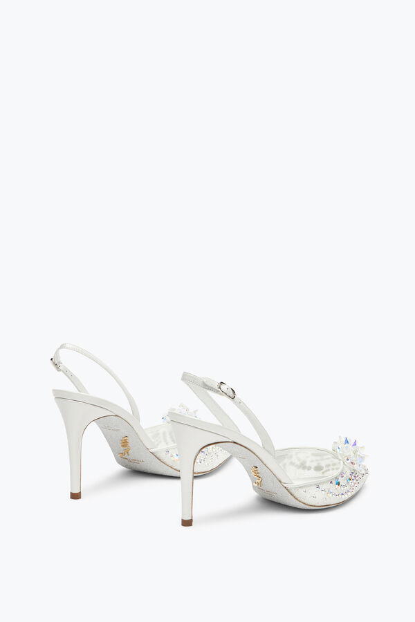 gioiello cenerentola bianco slingback 80 rene caovilla