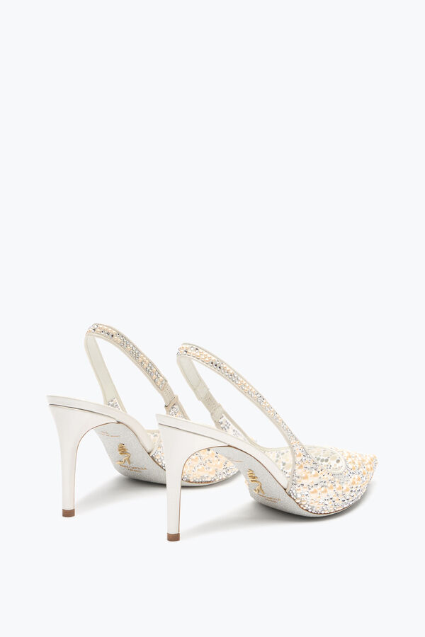 gioiello con perla bianca slingback 80 rene caovilla