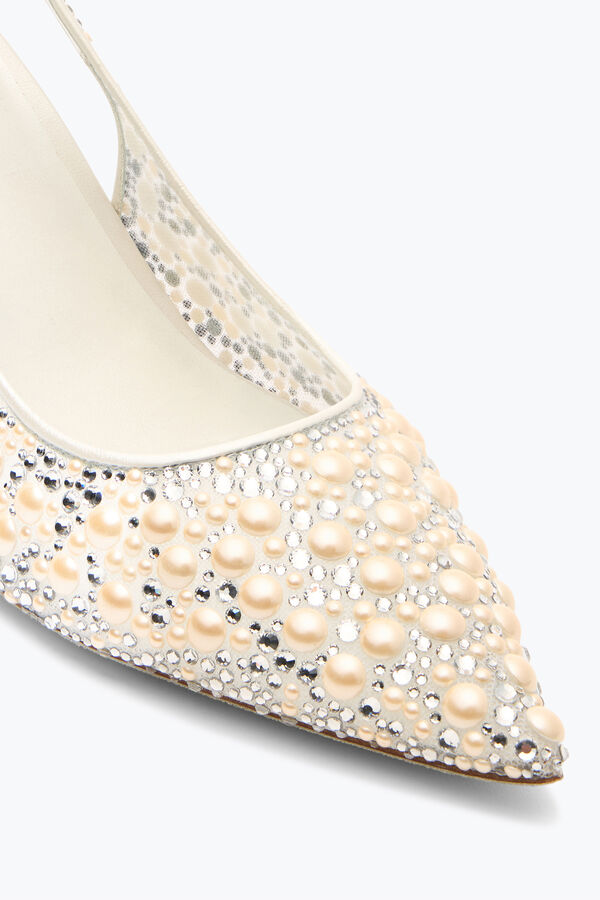 gioiello con perla bianca slingback 80 rene caovilla