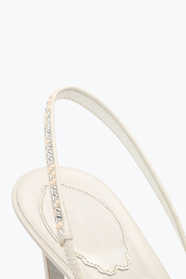 gioiello con perla bianca slingback 80 rene caovilla