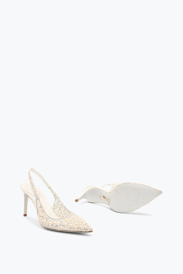 gioiello con perla bianca slingback 80 rene caovilla