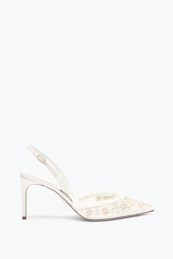 gioiello fiore bianco slingback 80 rene caovilla