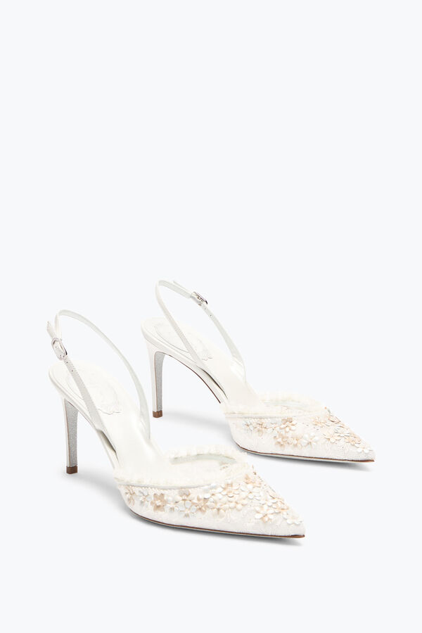 gioiello fiore bianco slingback 80 rene caovilla