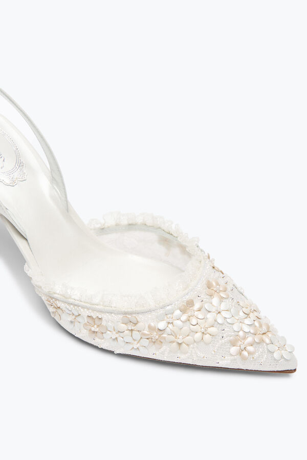 gioiello fiore bianco slingback 80 rene caovilla
