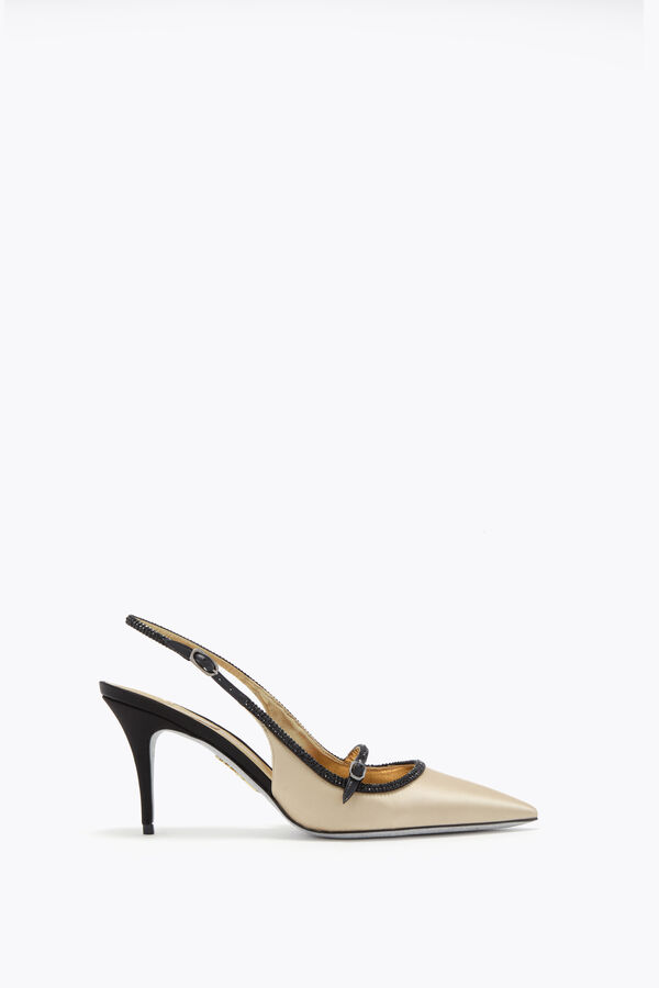 gioiello lily nero e champagne slingback 80 rene caovilla